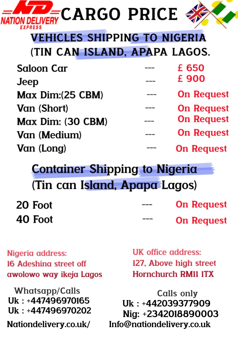 Vehicle shipping service to nigeria